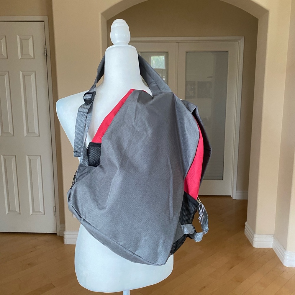 NWT Moda West Red and Gray Backpack - Picture 6 of 7